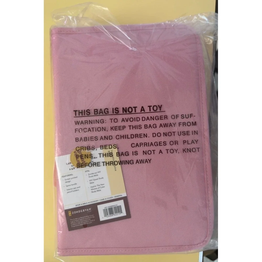 Zondervan Pink Floral Bible Cover Large Psalm 96:13 Canvas Zipper Case NEW